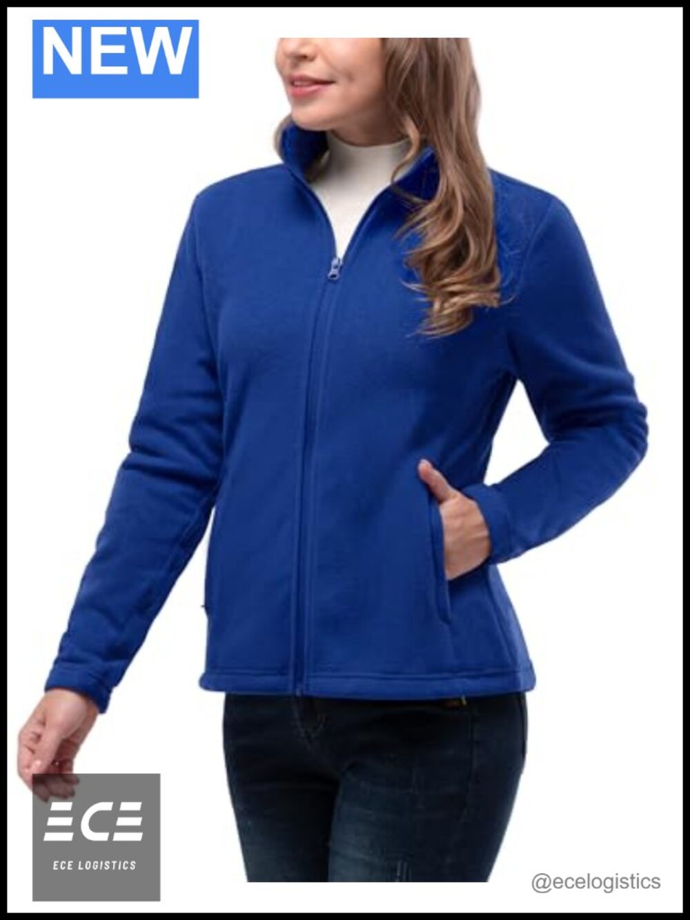 Women's Polar Fleece Zip Up Lightweight Hiking Jacket